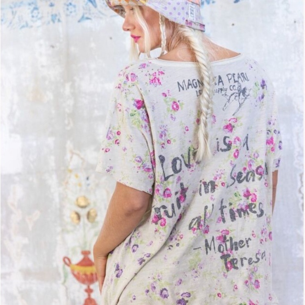 Magnolia Pearl NEW "MOTHER TEREA" Jersey Flower SOLD OUT Tees T-shirt NWT - Picture 9 of 10